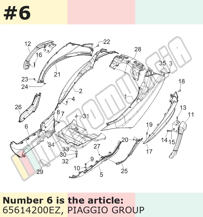 Revêtement, droit, gris, Suffixe et code couleur Piaggio: EZ_gris titane 742/B
