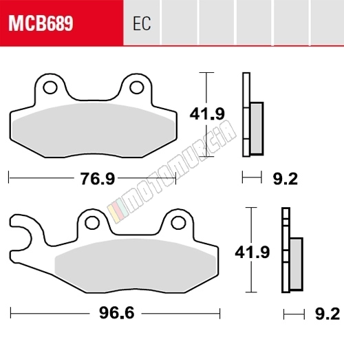 Bremsfutter Set MCB689EC, Organic, Homologated ECE R90,