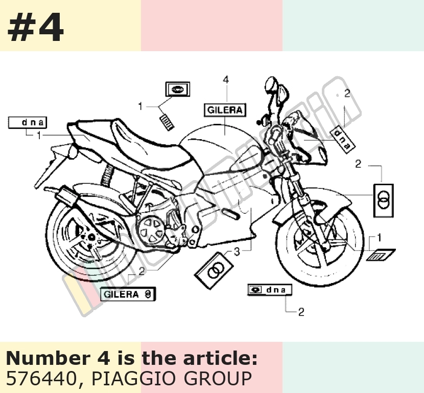 Dekor, Motiv: Gilera, weiß