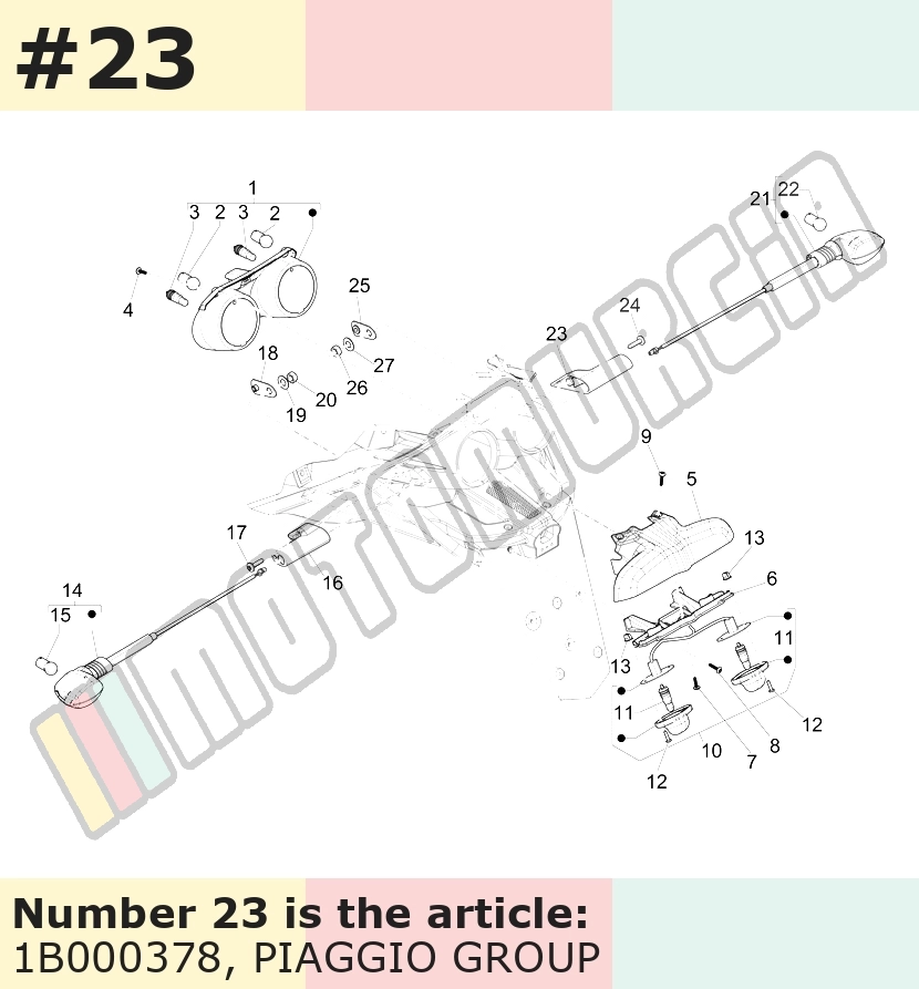 Bracket for indicators, rear, right