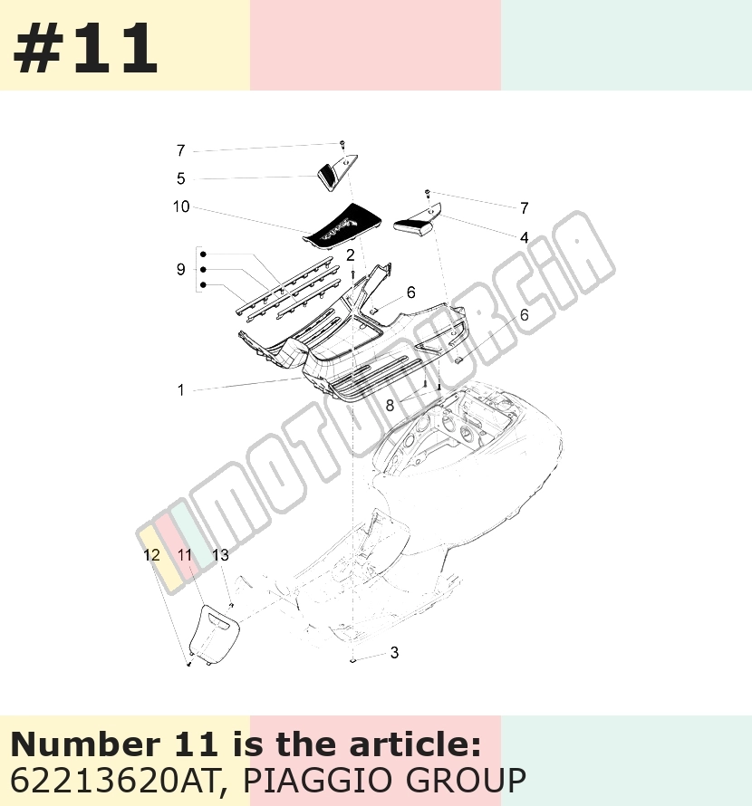 Trappe d'inspection, bleu, Suffixe et code couleur Piaggio: AT_bleu 255/A