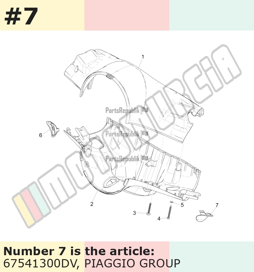 Couvercle, gauche, bleu, Suffixe et code couleur Piaggio: DV_bleu mat 282/A