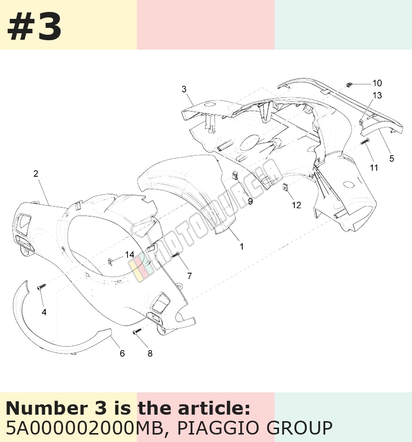 Handlebar Fairing, front, brown, Suffix: MB_brown 124/A