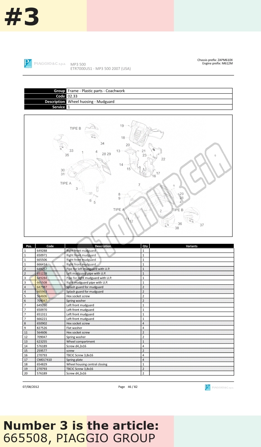 Arceau de protection droit, avant