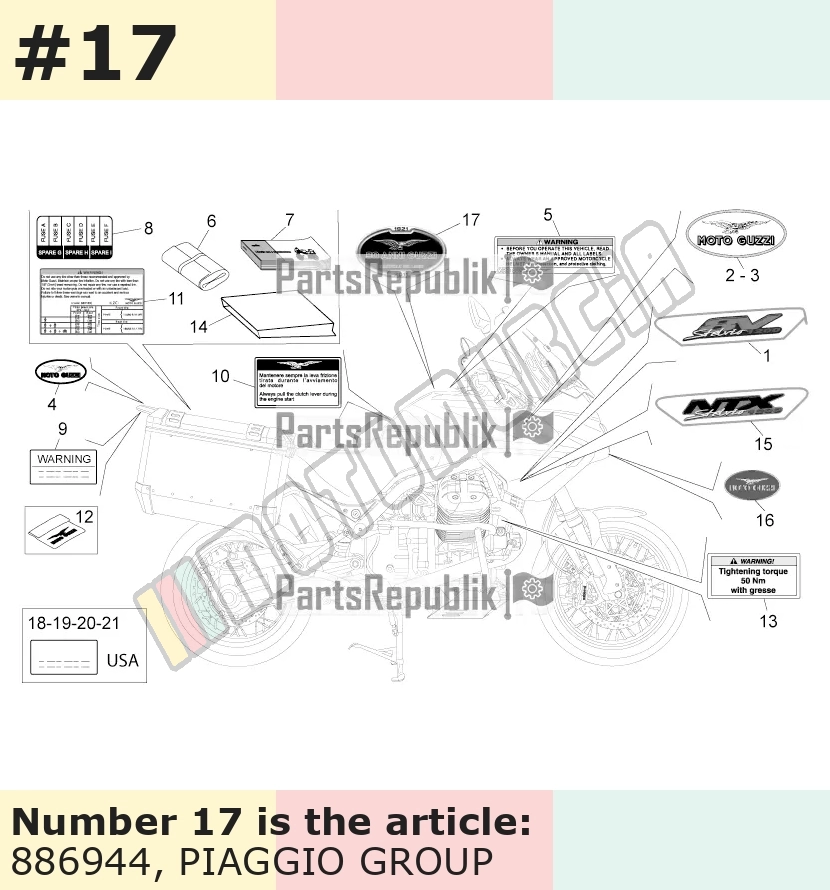 Decalque "90 anni guzzi"