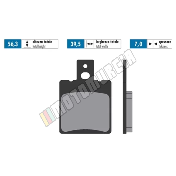 Brake lining set organic, E -certified,