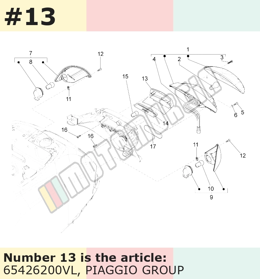 Cache/entourage/habillage, vert, Suffixe et code couleur Piaggio: VL_vert 326/A