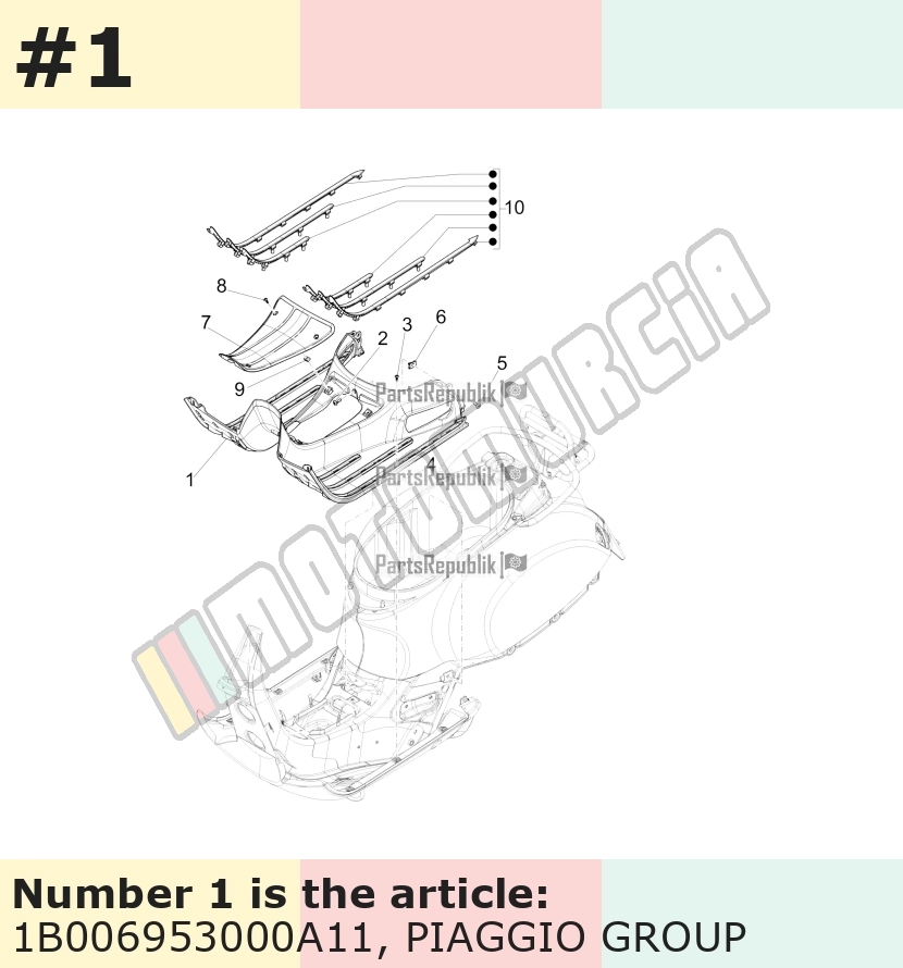 Plancher, orange, Suffixe et code couleur Piaggio: A11_orange brick/orange impulsivo