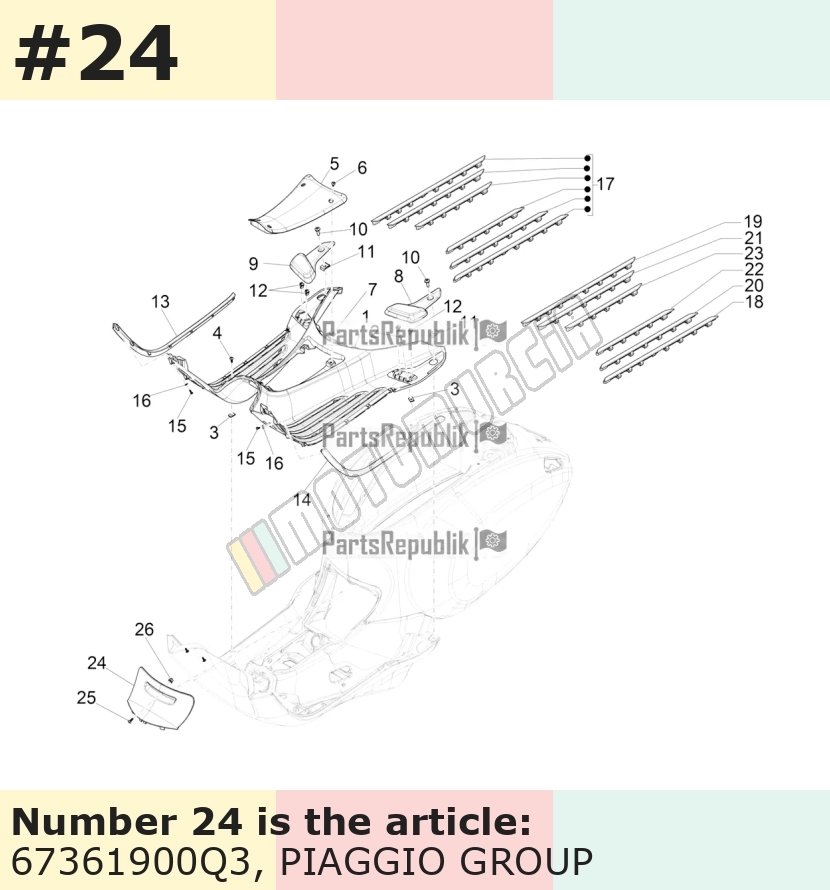 Trappe d'inspection, beige, Suffixe et code couleur Piaggio: Q3_beige 598