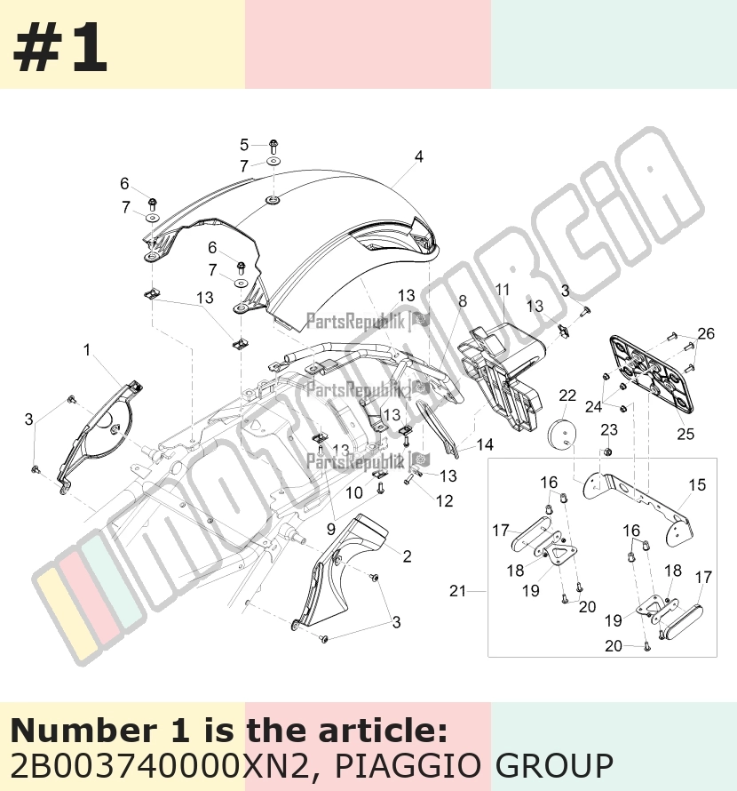 Couvercle, droit, noir, Suffixe et code couleur Piaggio: XN2_noir cosmos / vulcano / 98/A