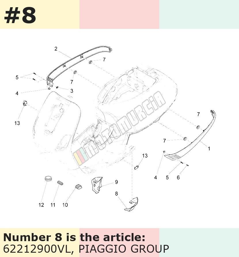 Couvercle, gauche, vert, Suffixe et code couleur Piaggio: VL_vert 326/A