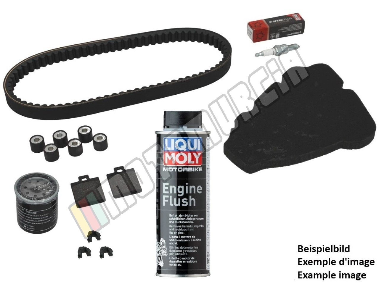 Kit de manutenção (OEM) com pastilhas de travão e aditivo Piaggio Beverly 400 HPE 2021-2024