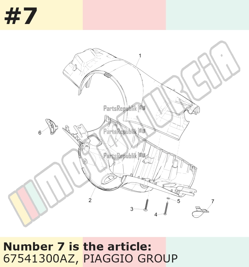 Couvercle, gauche, bleu, Suffixe et code couleur Piaggio: AZ_bleu 260/A