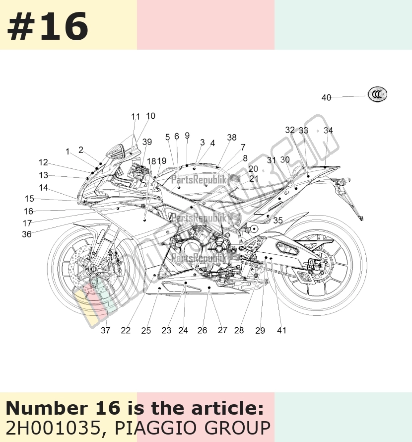 Autocollant, Motif: RSV4 RF, droit