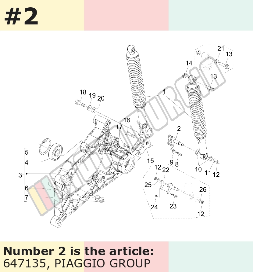 Bracket for shock absorber, left, rear