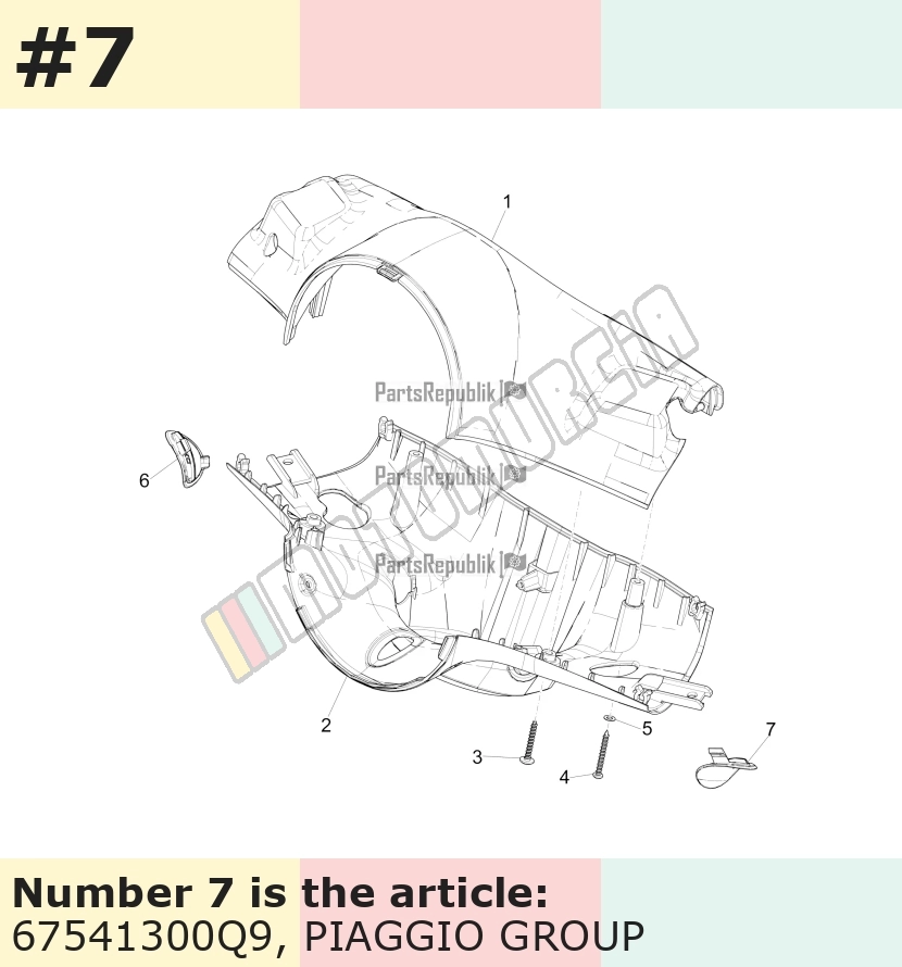 Couvercle, gauche, beige, Suffixe et code couleur Piaggio: Q3_beige 598