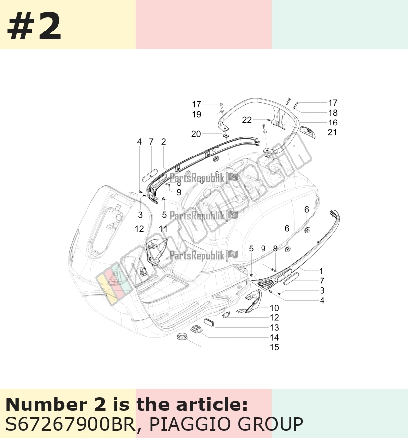 Carénage latéral, droit, blanc, Suffixe et code couleur Piaggio: BT_blanc perle 566