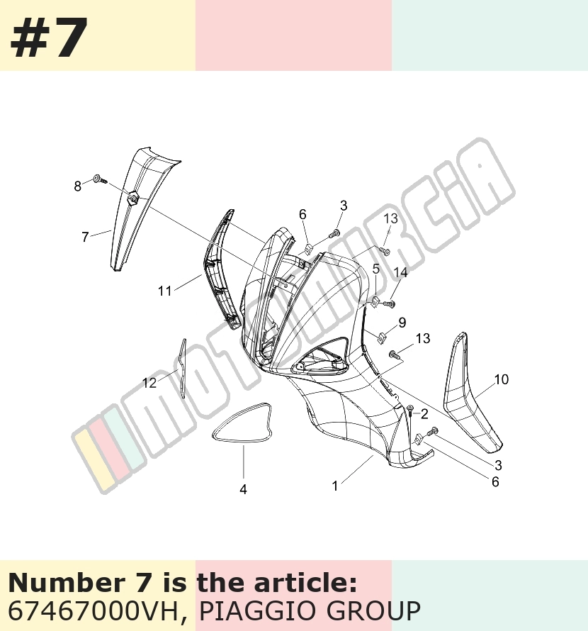 Cascade, vert, Suffixe et code couleur Piaggio: VH_vert 308/A