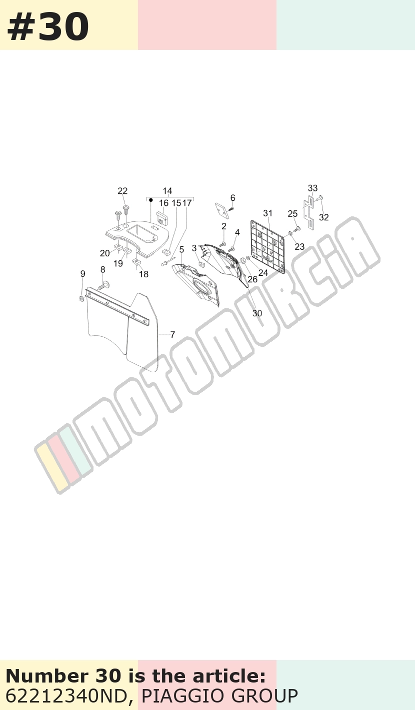 Support plaque d'immatriculation, noir, Suffixe et code couleur Piaggio: ND_noir graphite 79/A