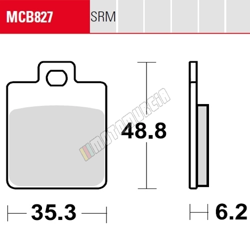 Ensemble de doublures de frein MCB827EC, Organic, Homologué ECE R90,