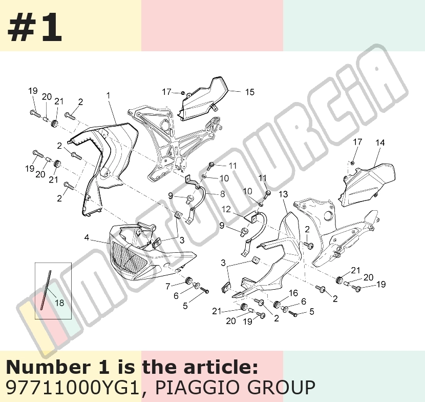 Revêtement, droit, bronze, Suffixe et code couleur Piaggio: YG1_bronze