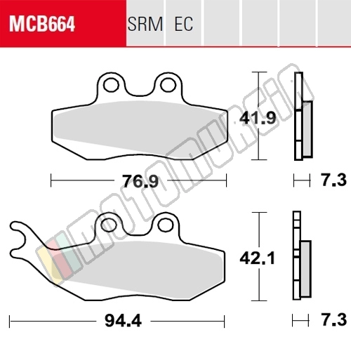 Bremsfutter Set MCB664SRM, Sintermetaal, Homologated ECE R90,
