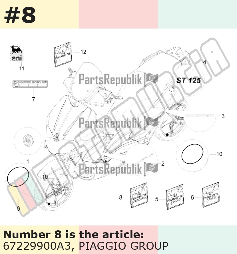 Autocollant, Motif: ST 125