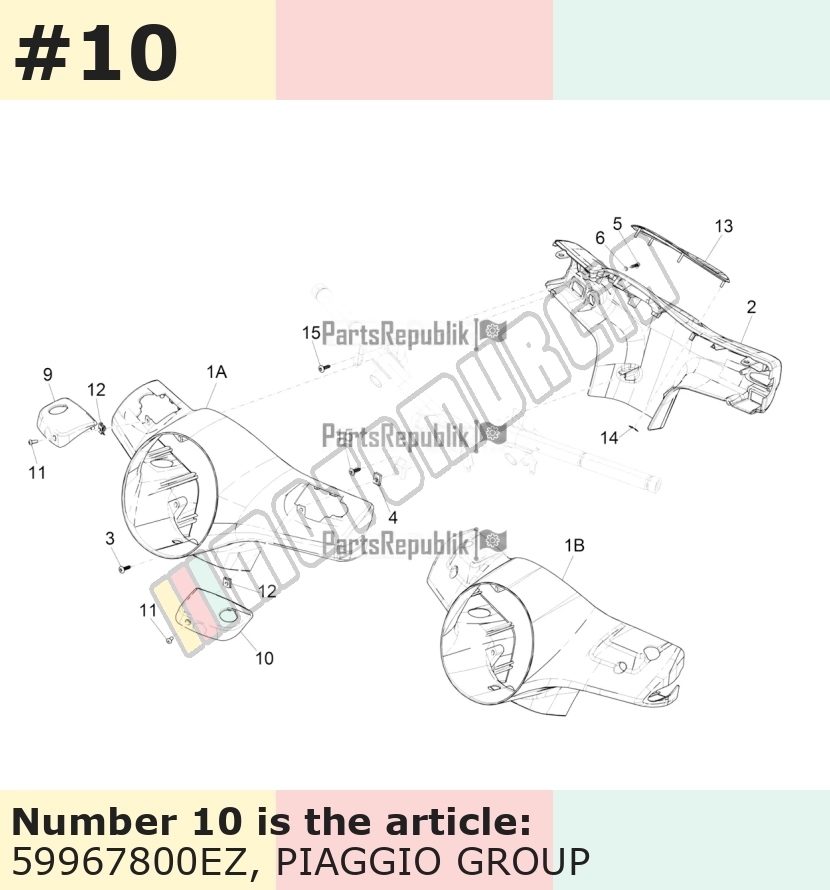Couvercle, gauche, gris, Suffixe et code couleur Piaggio: EZ_gris titane 742/B