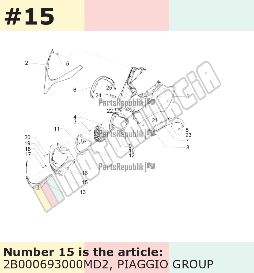 Cadre, marron, Suffixe et code couleur Piaggio: MD2_marron 129/A