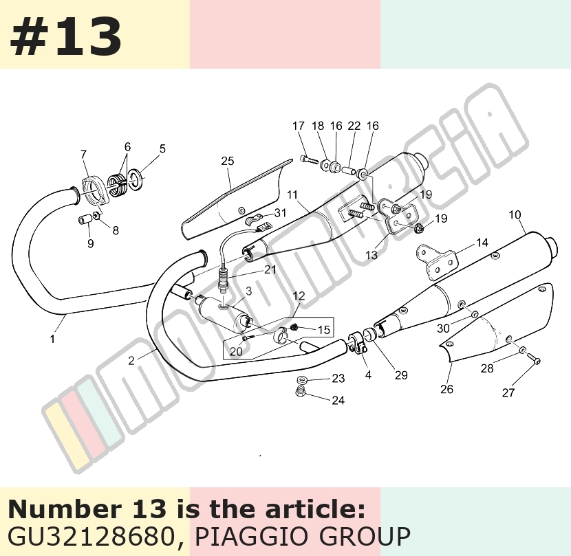 Fixation pour pot d'échappement droit