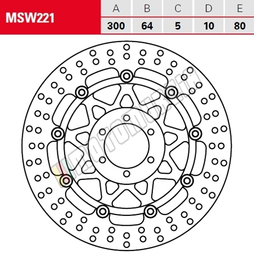 Bremsscheibe schwimmend MSW221RAC ,,