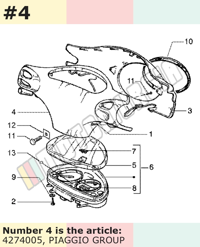 Handlebar Fairing, rear, primed