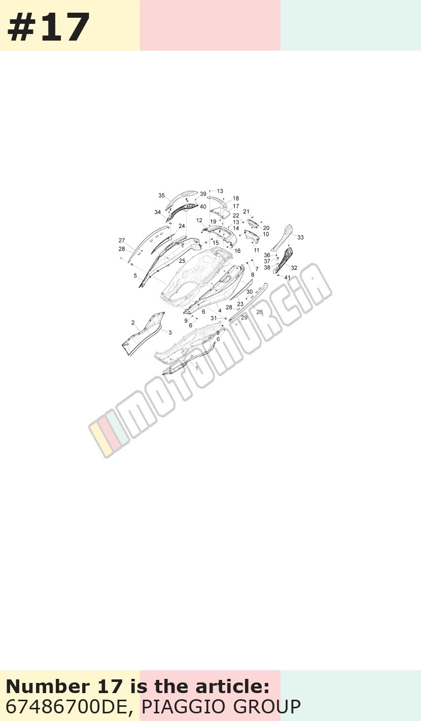 Couvercle du compartiment batterie, bleu, Suffixe et code couleur Piaggio: DE_bleu midnight 222/A