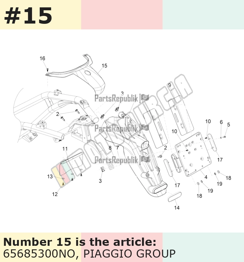 Cache/entourage/habillage, noir, Suffixe et code couleur Piaggio: NO_noir mat 93/B