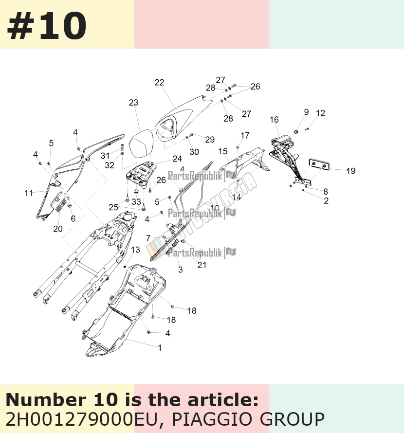 Carénage latéral, gauche, argent, Suffixe et code couleur Piaggio: EU_gris pulsar 711/B