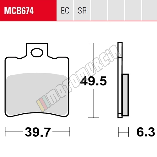 Bremsfutter Set MCB674SR, Sintermetaal, Rennen / ohne Abe,