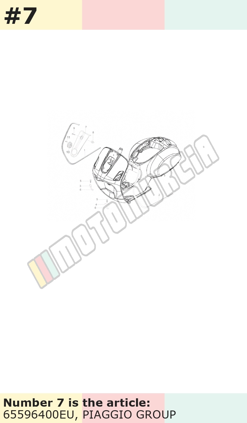 Cascade, sans grille (grille: 655965) argent, Suffixe et code couleur Piaggio: EU_gris pulsar 711/B