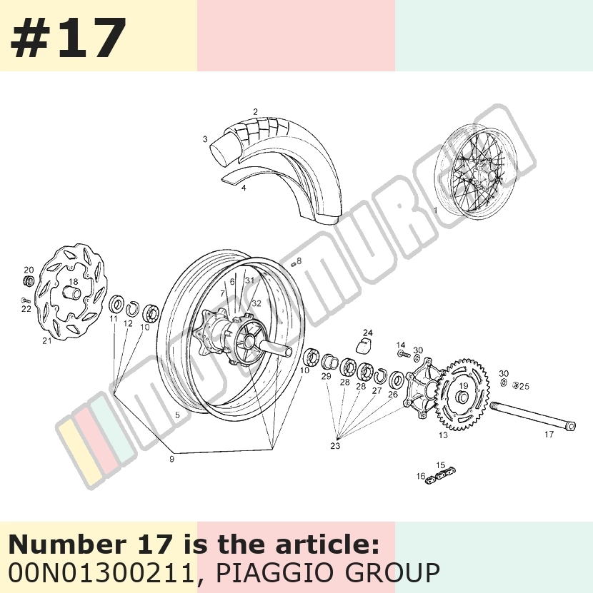 Axe de roue arrière