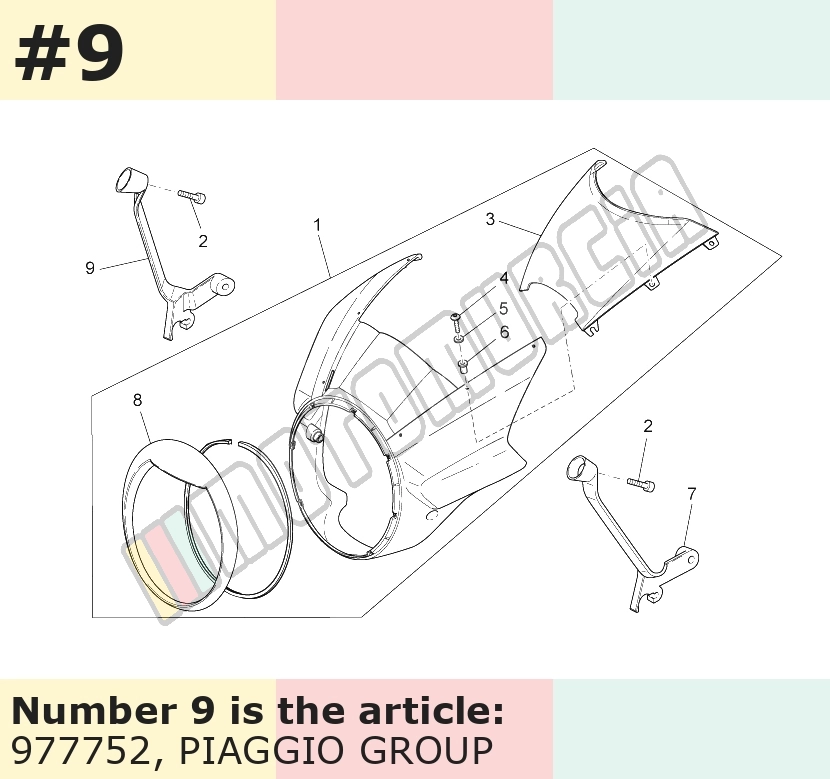 Bracket for windscreen, right
