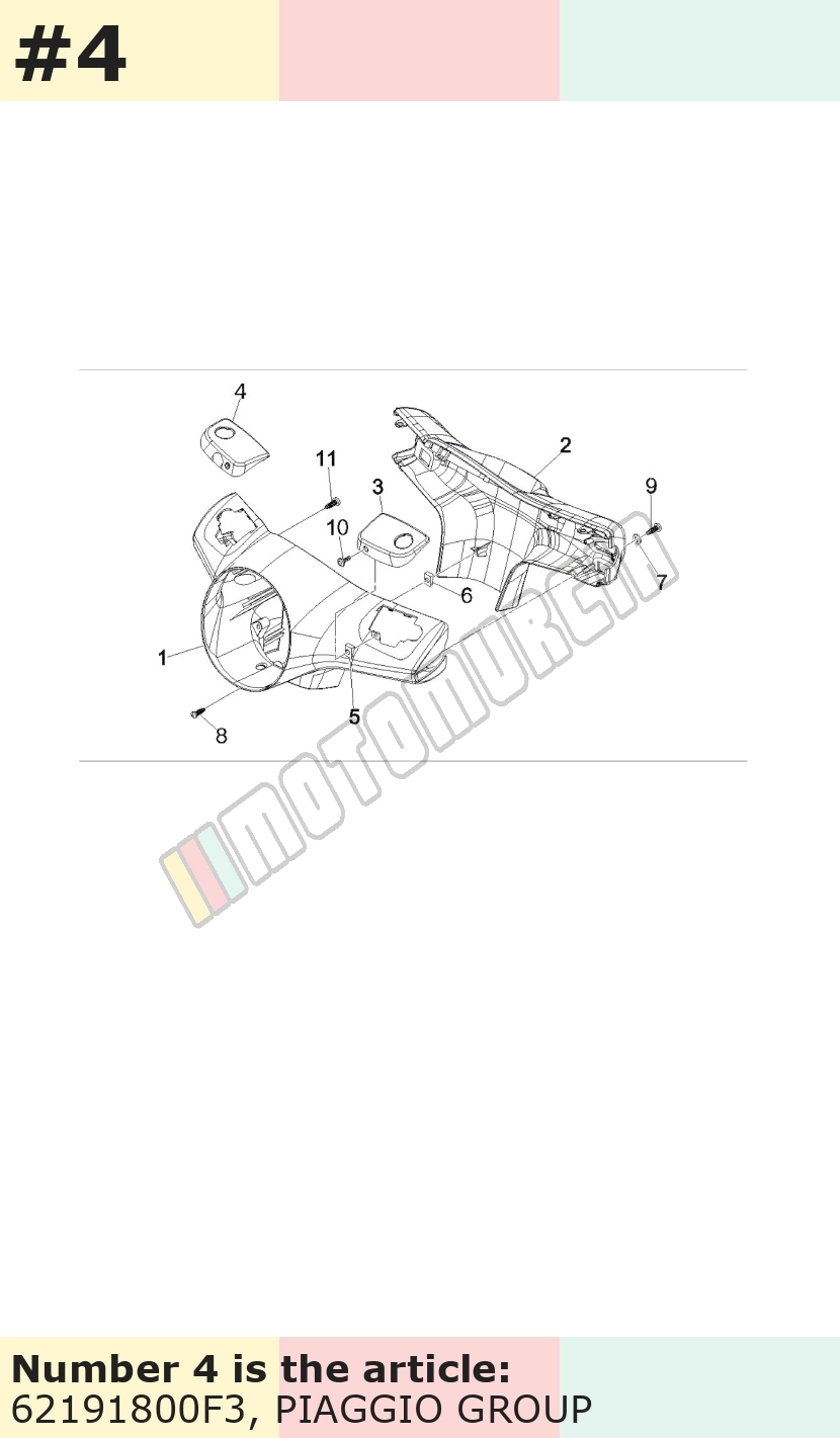 Cache cylindre de frein, droit, violet, Suffixe et code couleur Piaggio: F3_violet prune 146