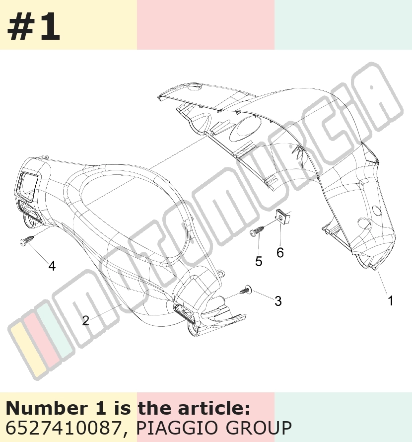 Handlebar Fairing, front, white, Suffix: 87_white optic 724