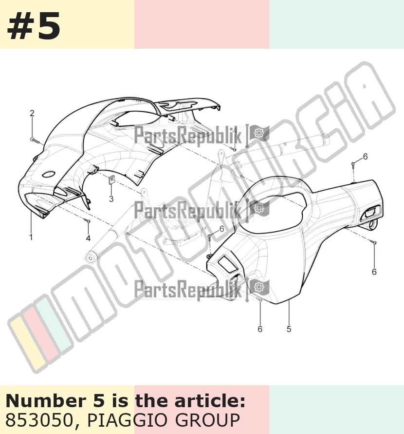 Handlebar Fairing, rear, primed