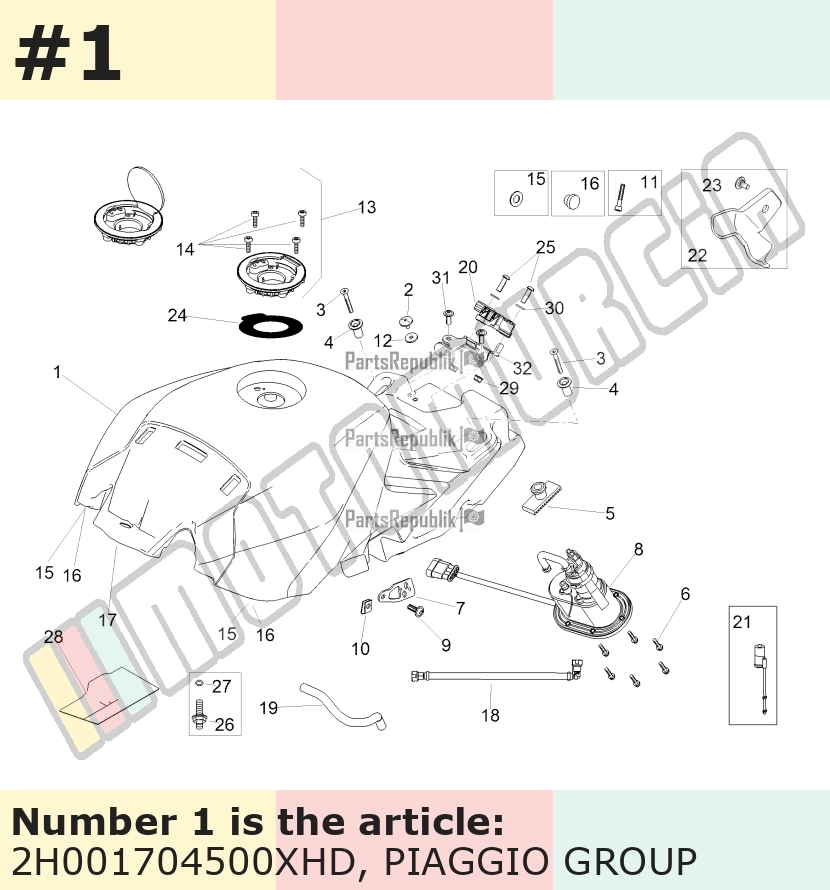 Benzintank grau, Herstellerfarbe: arctic grey, mit Dekor