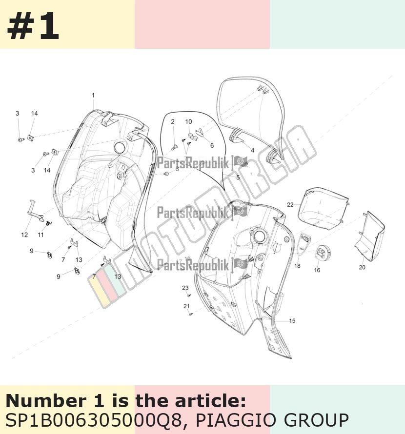 Boîte à gants, beige, Suffixe et code couleur Piaggio: Q8_beige 514/A