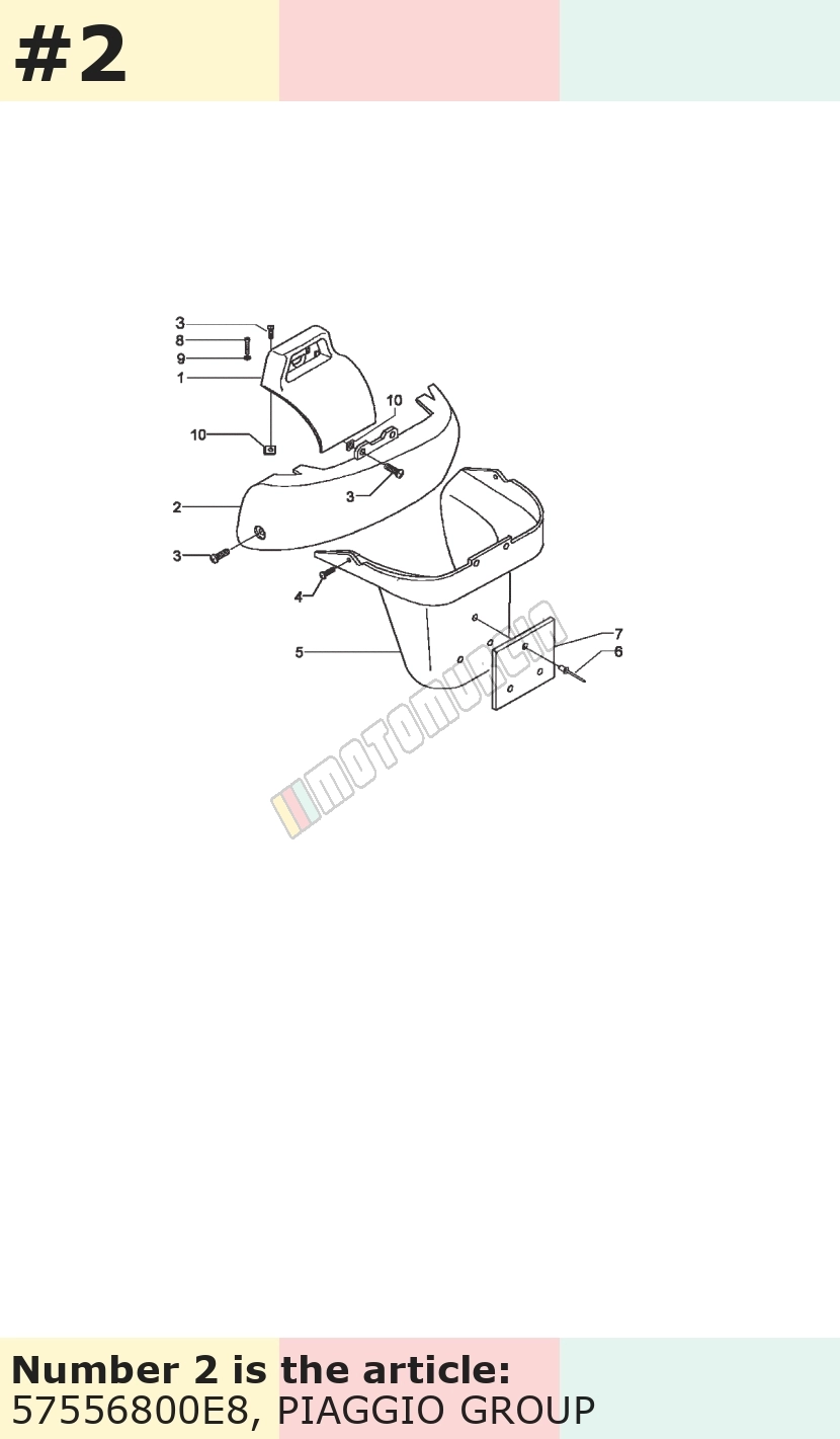 Cache/entourage/habillage, gris, Suffixe et code couleur Piaggio: E8_gris 585