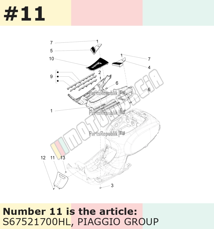 Trappe d'inspection, gris, Suffixe et code couleur Piaggio: HL_gris 700/C