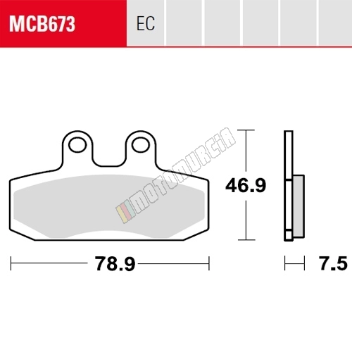 Ensemble de doublures de frein MCB673, Organic, Homologué ECE R90,