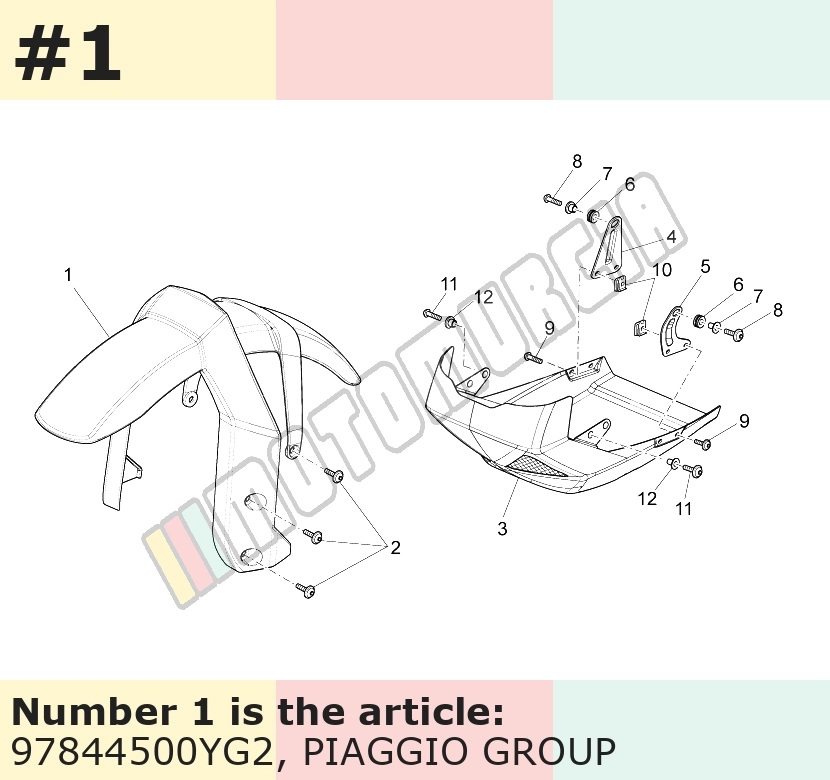 Garde-boue avant, bronze, Suffixe et code couleur Piaggio: YG2_bronze