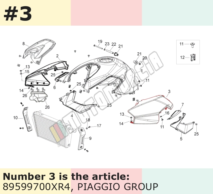 Verkleidung, links, rot, Suffix: XR4_rot fluo