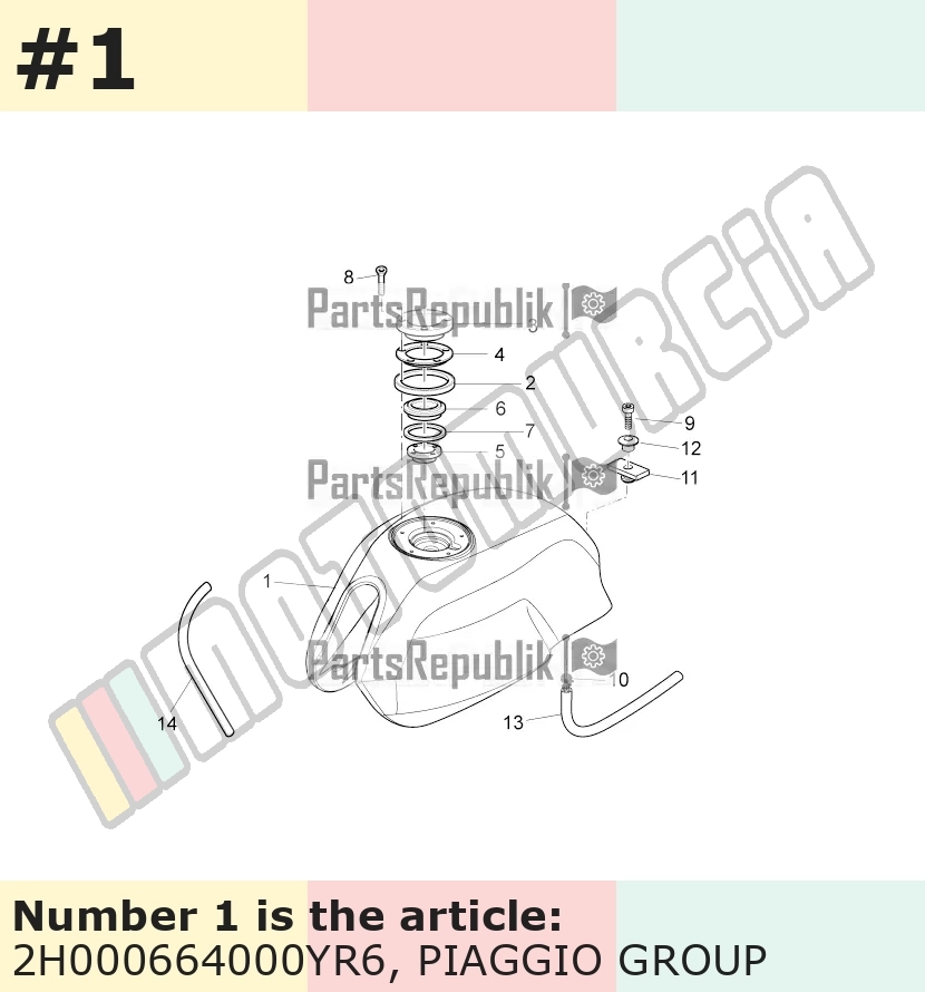Benzintank rot, Suffix: YR6_rosso daytona, mit Dekor